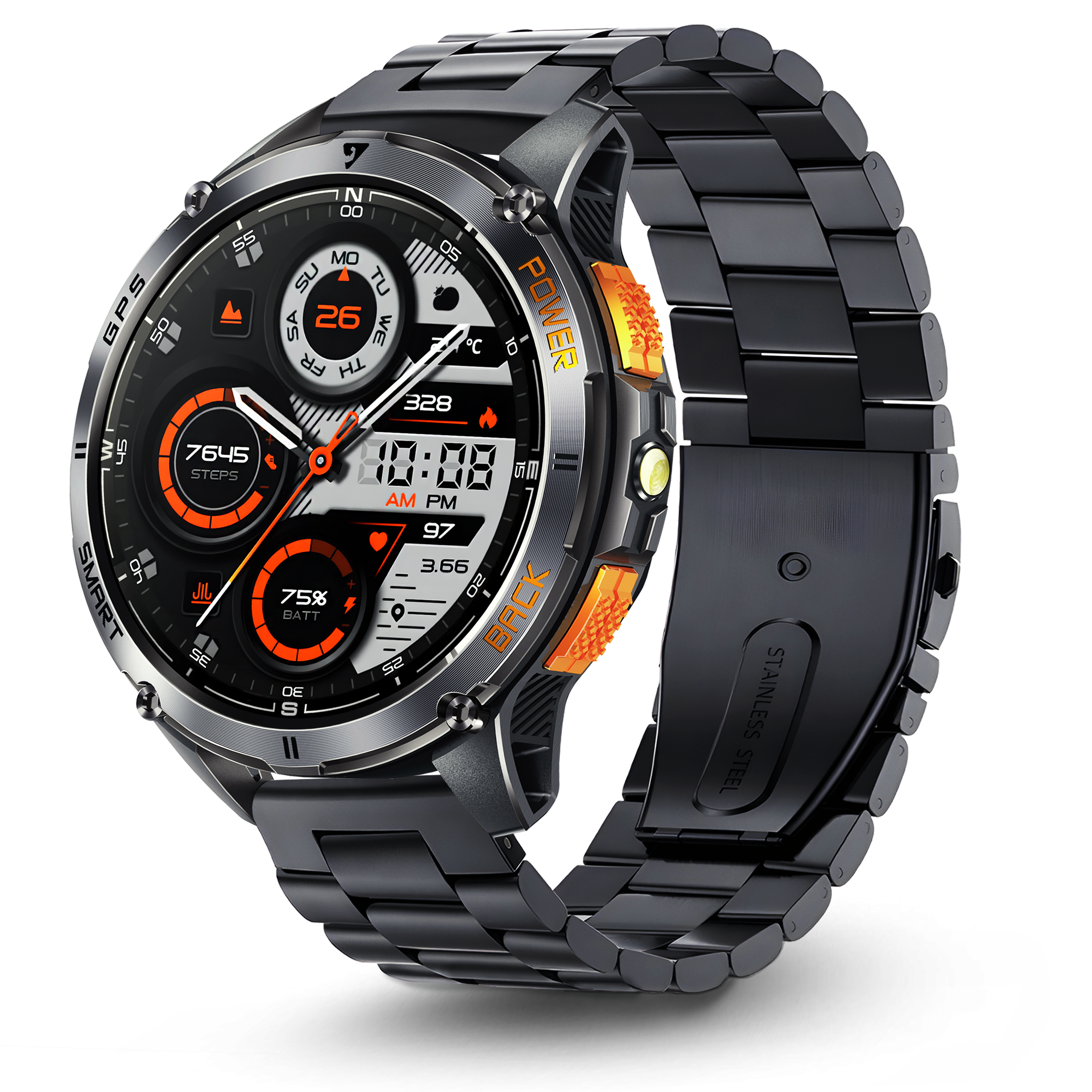 Smartwatch Męski Proventus PTG67A Premium — GPS, AMOLED, Rozmowy Bluetooth, Wodoodporny