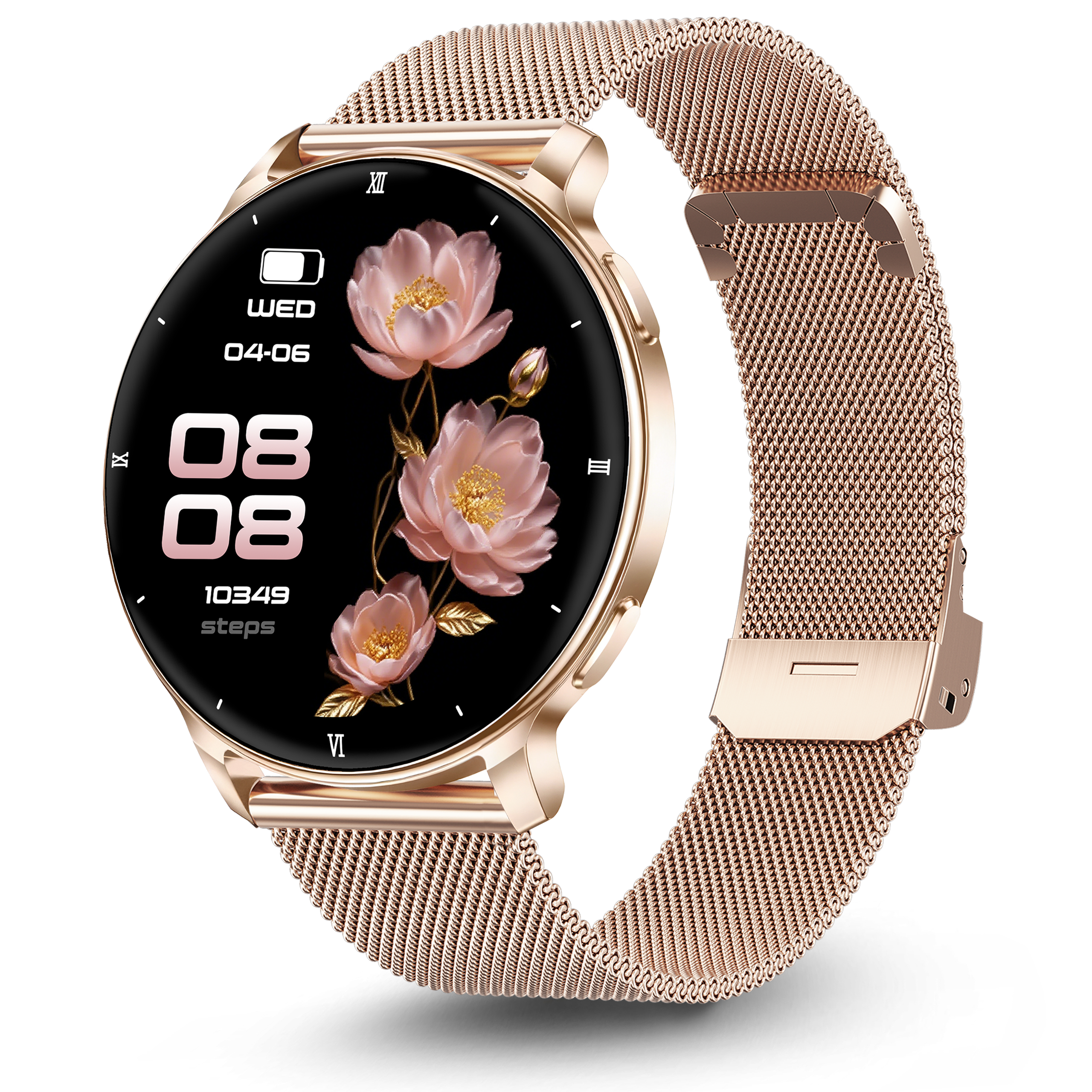 Smartwatch DAMSKI Proventus PTG39 - WODOODPORNY CIŚNIENIE PULS ROZMOWY MENU PL AMOLED