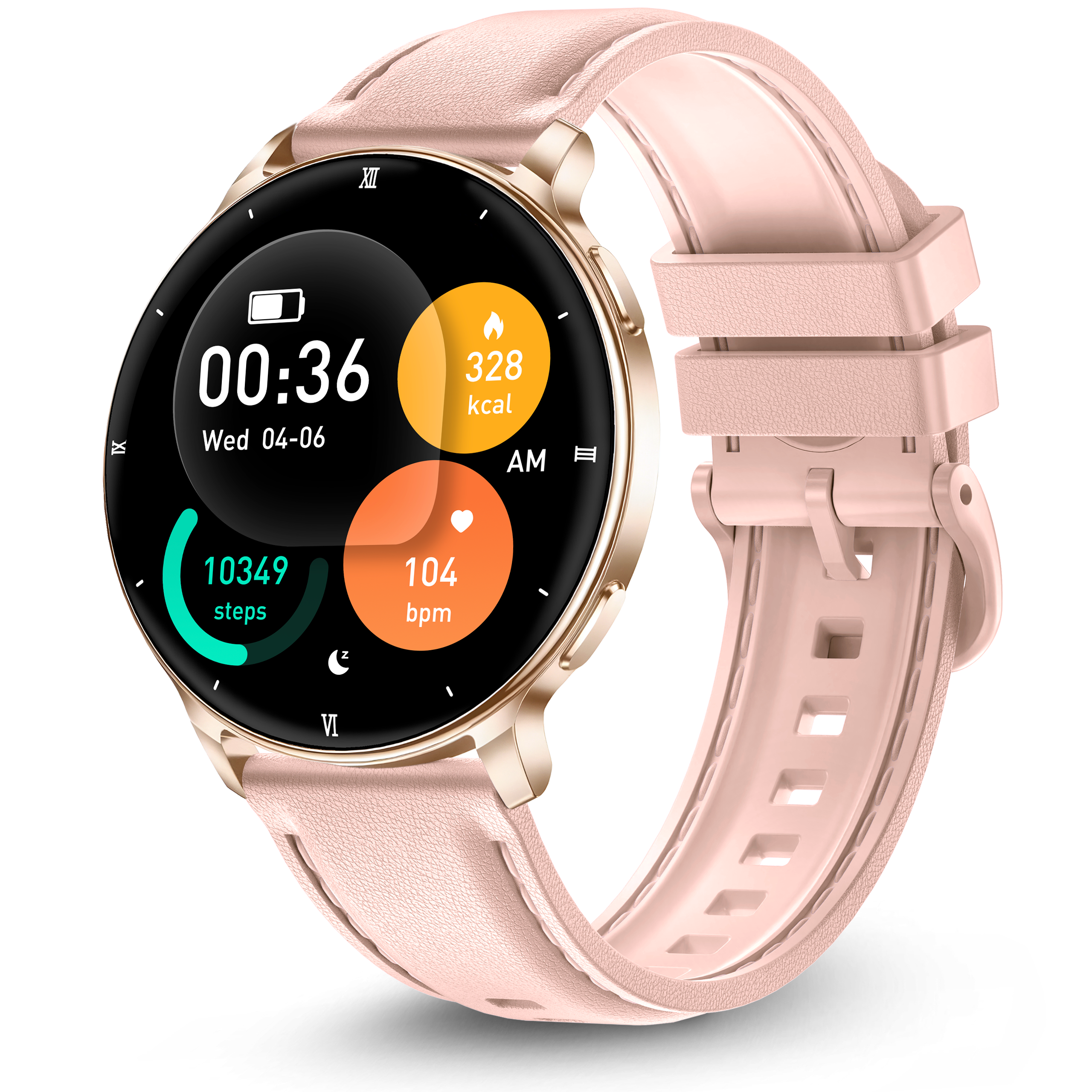 Smartwatch Zegarek DAMSKI Proventus PTG39 - WODOODPORNY CIŚNIENIE PULS ROZMOWY MENU PL AMOLED